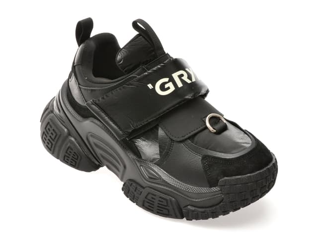 Pantofi sport GRYXX negri, 25812, din material textil si piele naturala