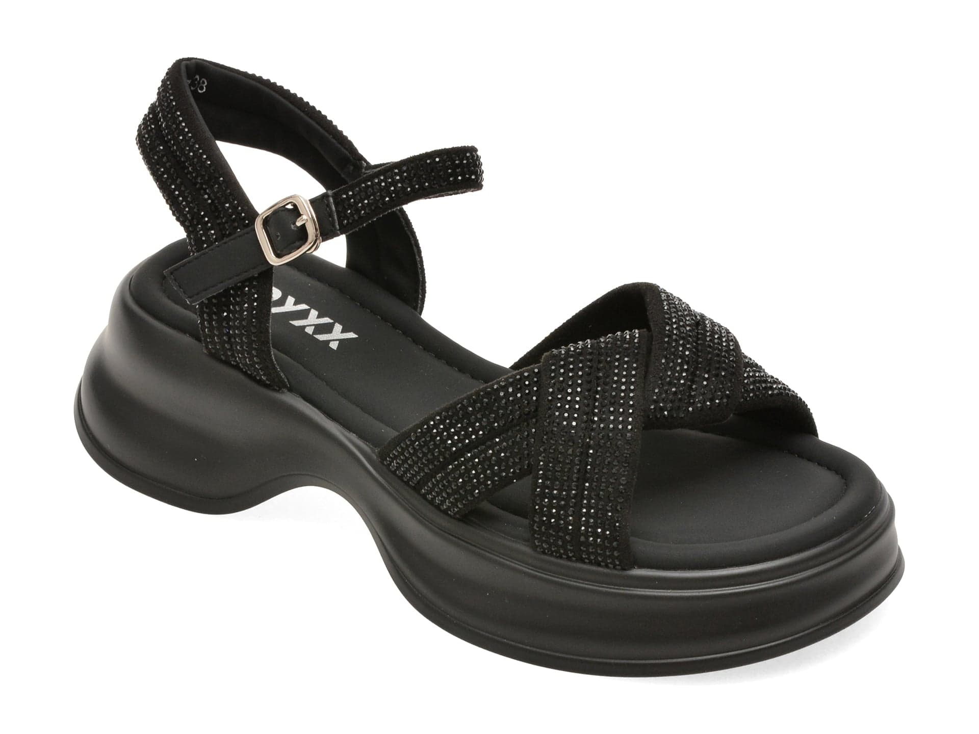 Sandale GRYXX negre, 8826, din material textil