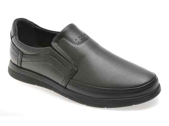 Pantofi BITE THE BULLET negri, BRL902, din piele naturala
