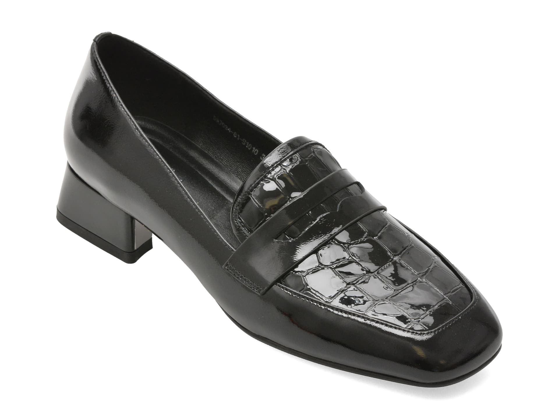 Mocasini EPICA negri, DA7034, din piele naturala lacuita
