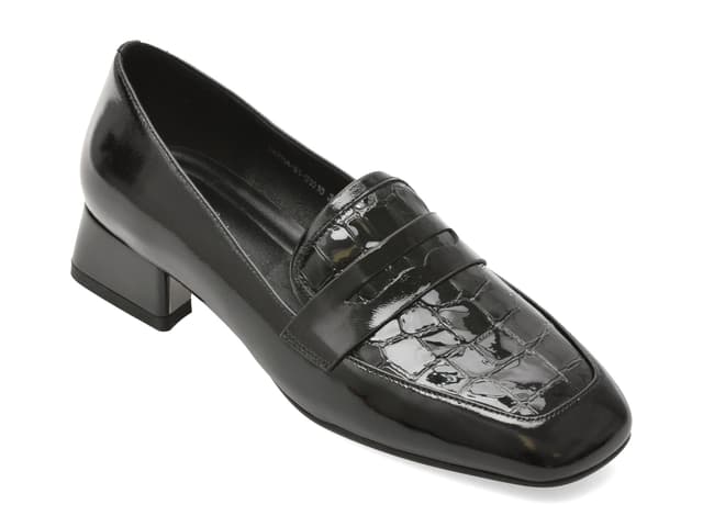 Mocasini EPICA negri, DA7034, din piele naturala lacuita