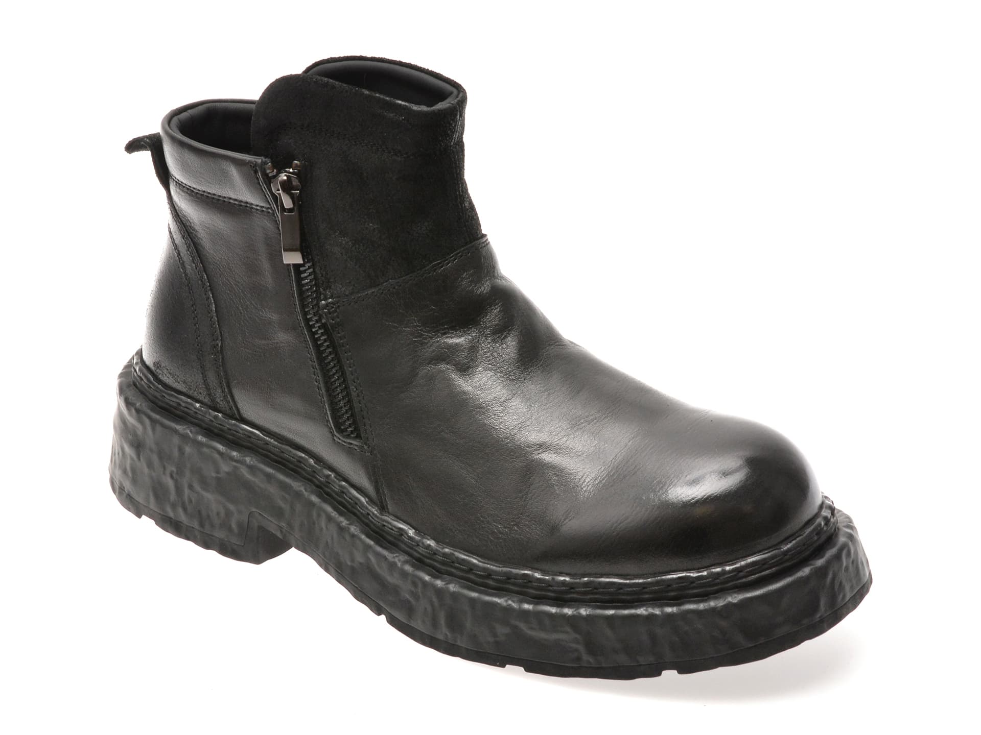 Ghete GRYXX negre, G7112, din piele naturala