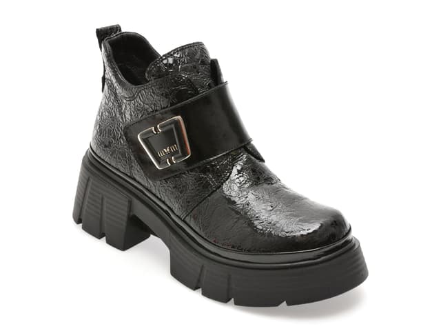 Ghete GRYXX negre, 387632, din piele naturala lacuita