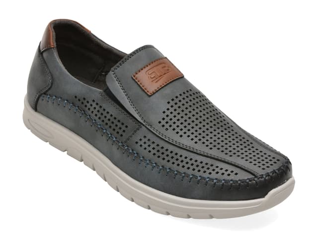 Pantofi BITE THE BULLET bleumarin, Q156, din piele naturala