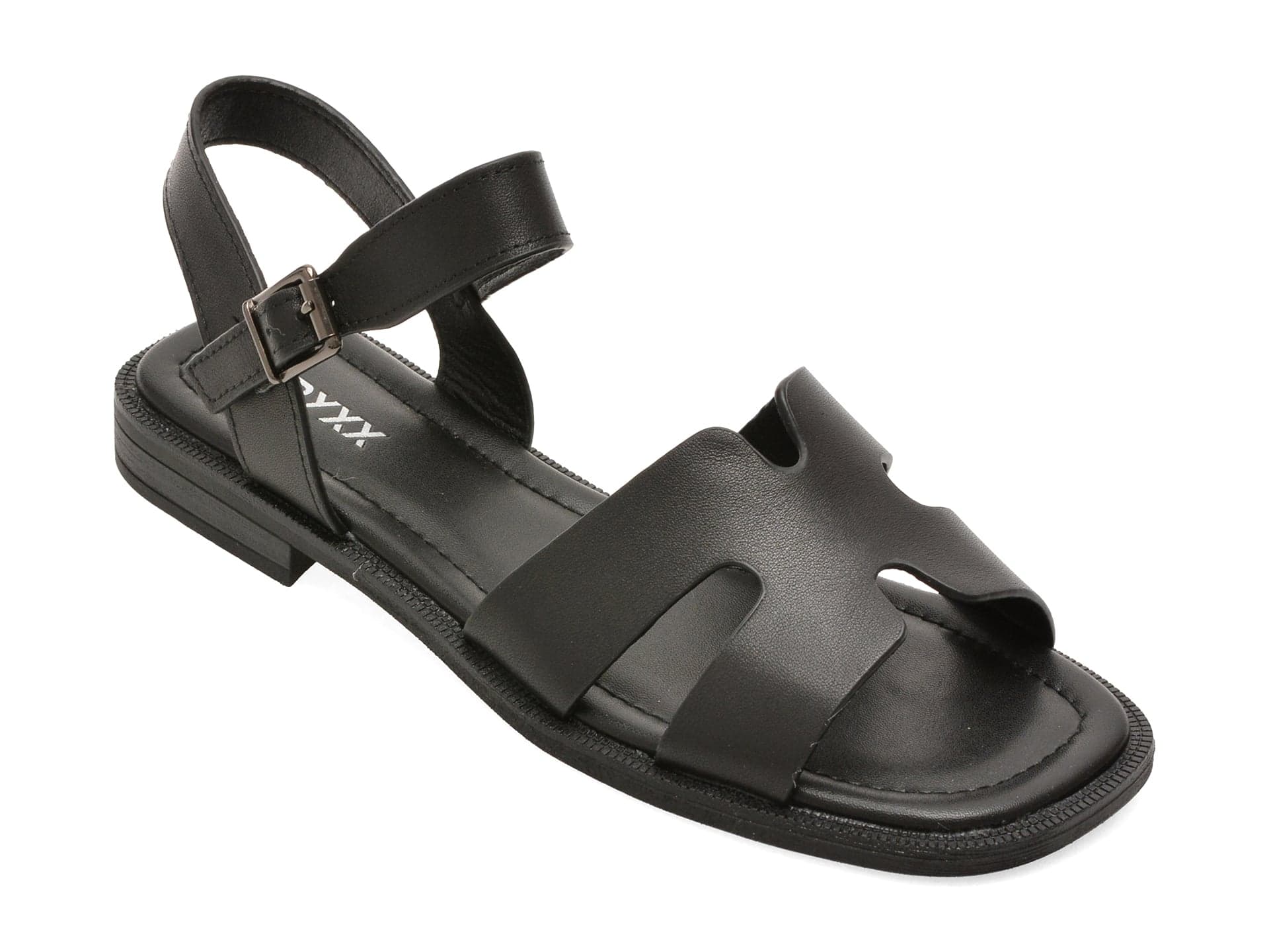 Sandale GRYXX negre, 1352C25, din piele naturala
