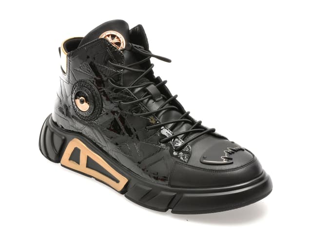 Ghete GRYXX negre, 851351, din piele naturala
