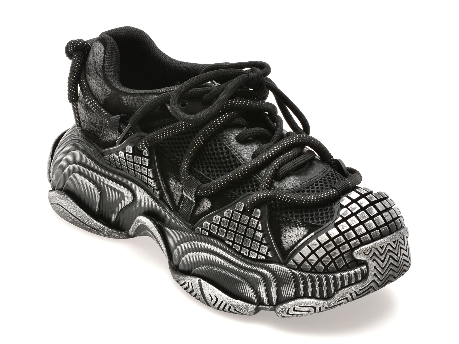 Pantofi sport GRYXX negri, 9811, din material textil si piele naturala