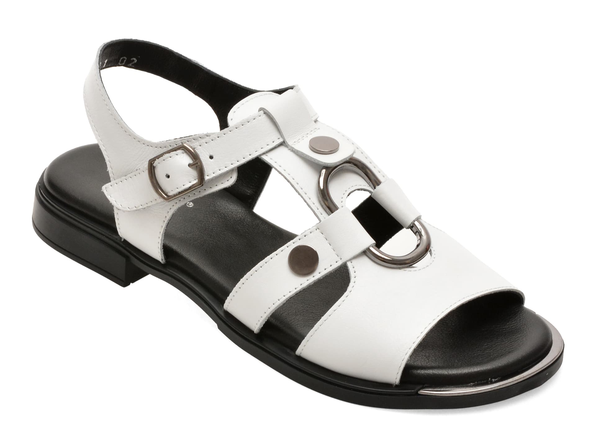Sandale GRYXX albe, 3810101, din piele naturala