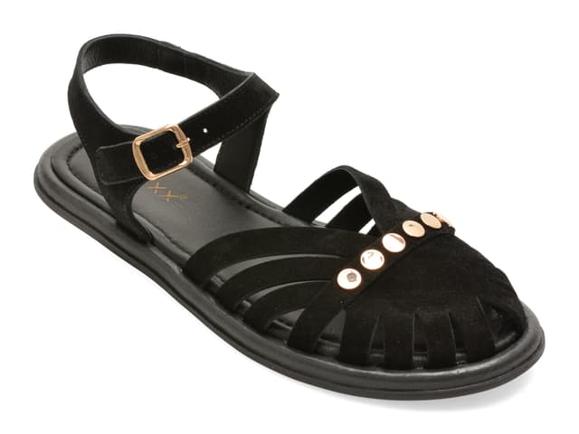Sandale GRYXX negre, 203M903, din piele intoarsa