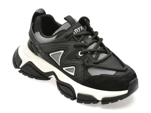 Pantofi sport GRYXX negri, 1006, din material textil si piele naturala