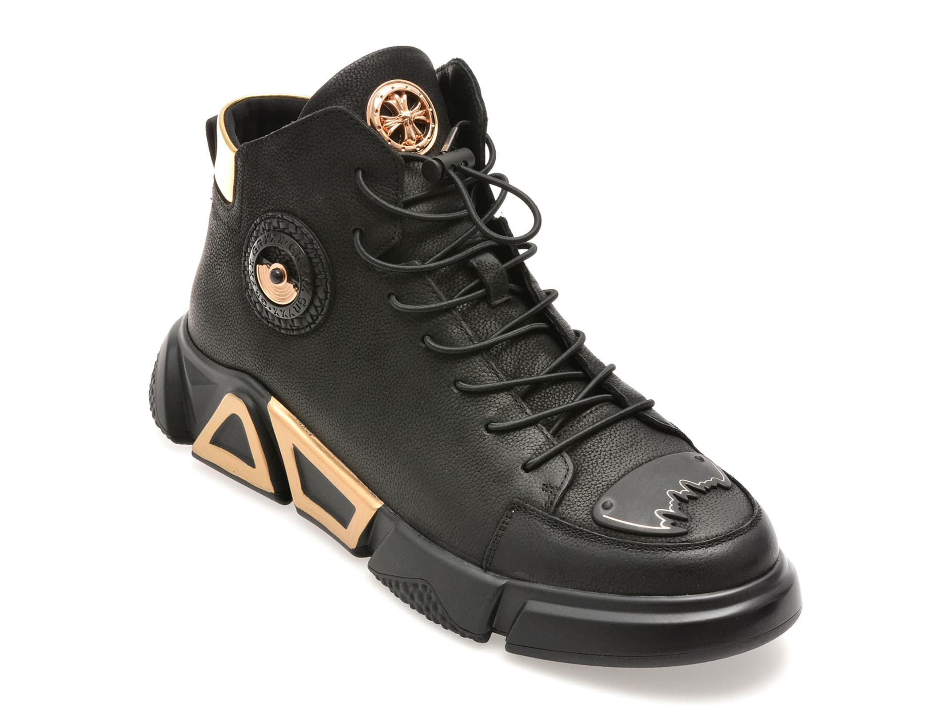 Ghete GRYXX negre, 85109, din piele naturala