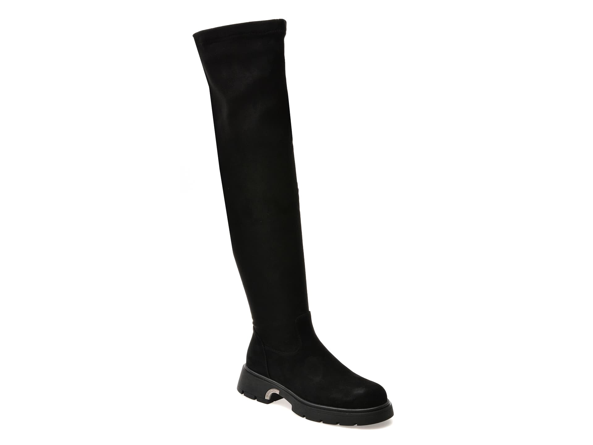 Cizme GRYXX negre, 4642, din material textil si piele naturala