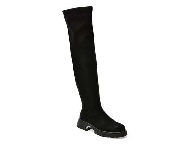 Cizme GRYXX negre, 4642, din material textil si piele naturala