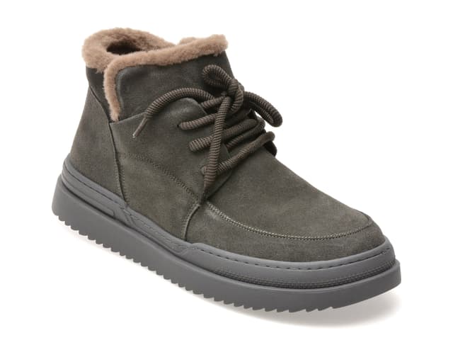 Ghete GRYXX negre, 36001, din piele intoarsa