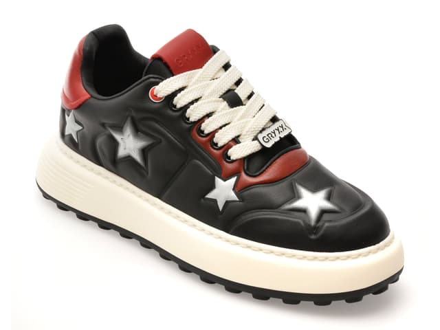 Pantofi sport GRYXX negri, LN53, din piele naturala