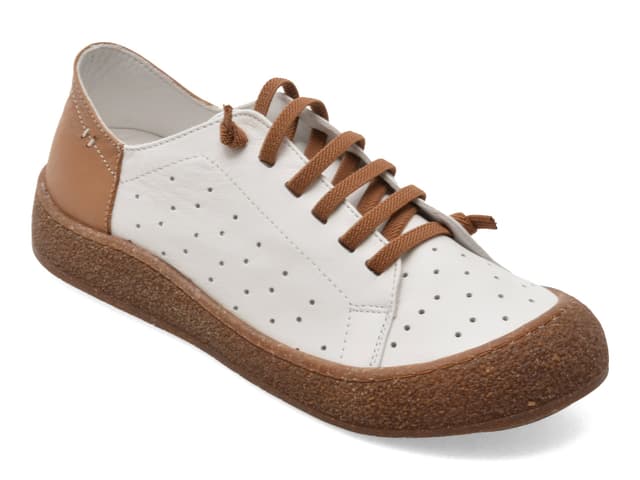 Pantofi sport GRYXX albi, 13011, din piele naturala
