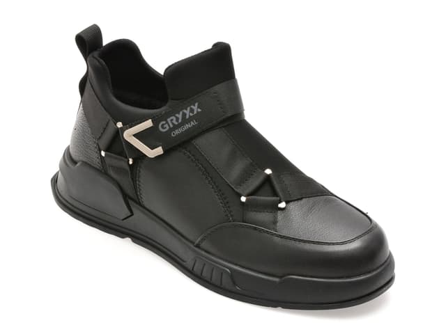 Ghete GRYXX negre, LN55, din piele naturala