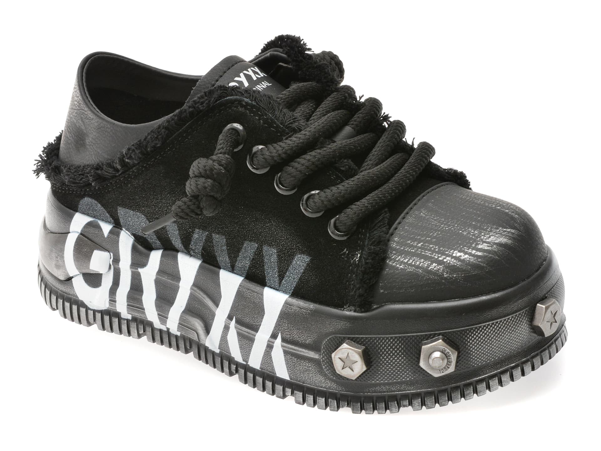 Pantofi sport GRYXX negri, 90713, din piele intoarsa
