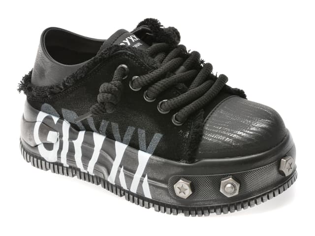 Pantofi sport GRYXX negri, 90713, din piele intoarsa