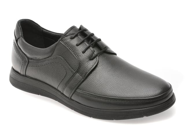 Pantofi BITE THE BULLET negri, BRL901, din piele naturala