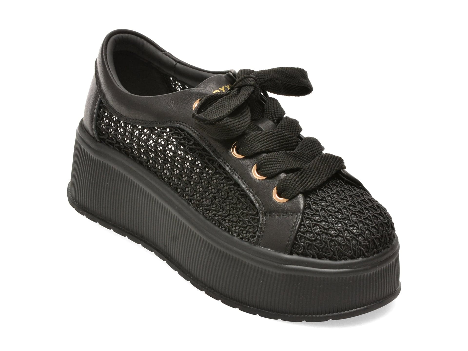 Pantofi sport GRYXX negri, DW80009, din material textil si piele naturala