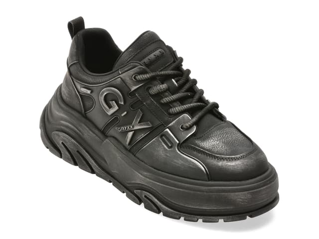 Pantofi sport GRYXX negri, 11028, din piele naturala