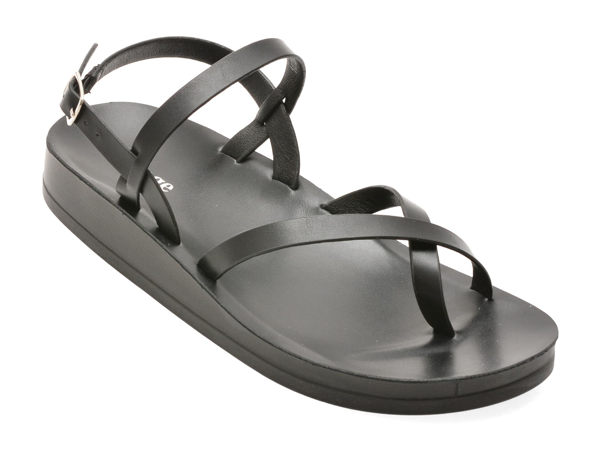 Sandale IMAGE negre, 10728, din piele ecologica