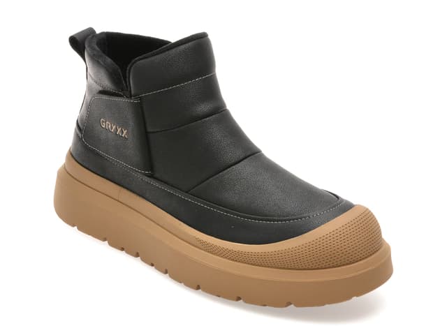 Ghete GRYXX negre, 80006, din piele naturala