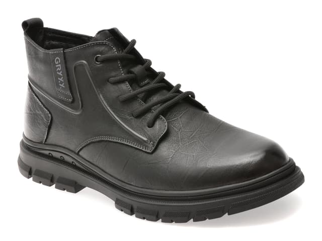 Ghete GRYXX negre, 8853, din piele naturala