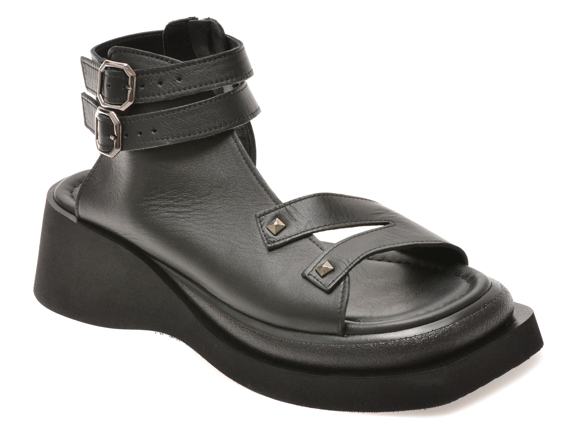 Sandale GRYXX negre, 208423, din piele naturala