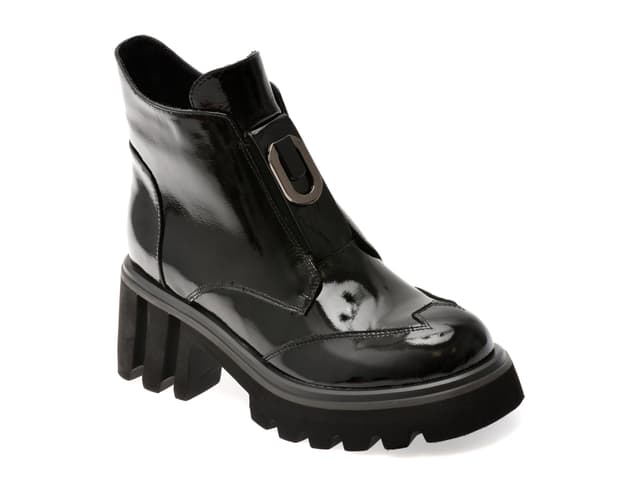Ghete GRYXX negre, RT4011, din piele naturala lacuita