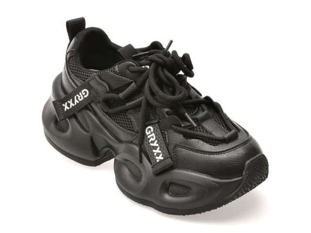 Pantofi sport GRYXX negri, 2556, din material textil si piele naturala