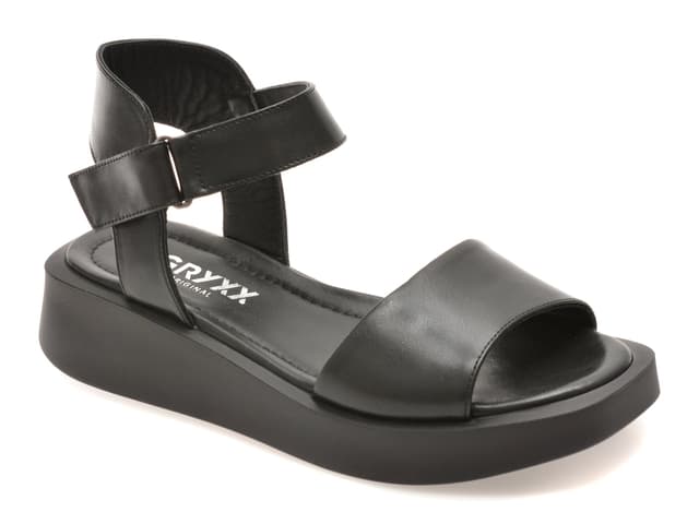 Sandale GRYXX negre, 1.36E+124, din piele naturala