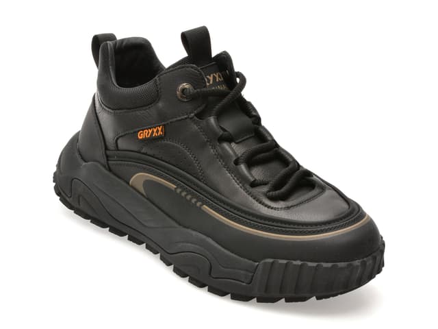 Ghete GRYXX negre, LN3, din piele naturala