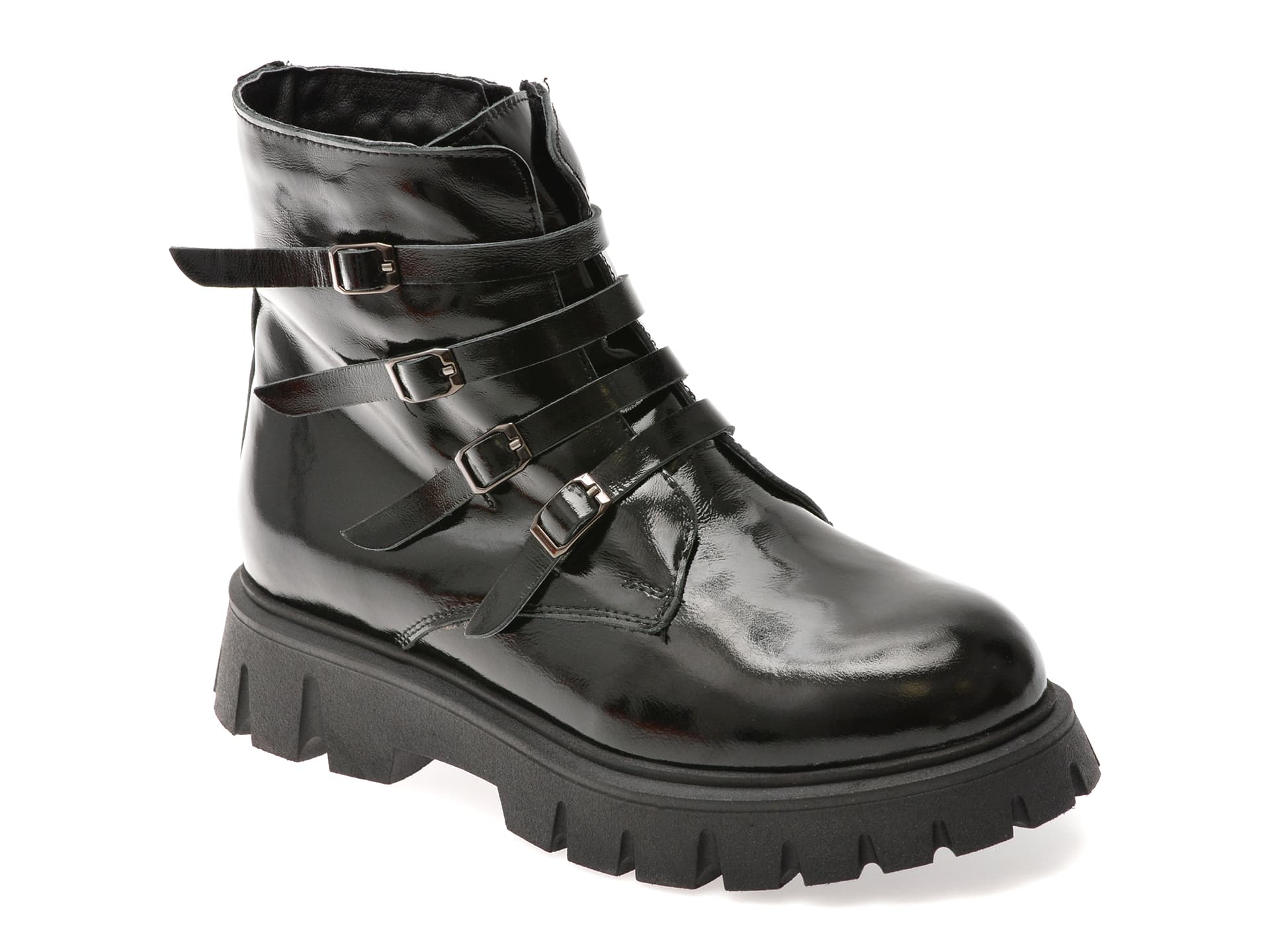 Ghete GRYXX negre, 3772513, din piele naturala lacuita