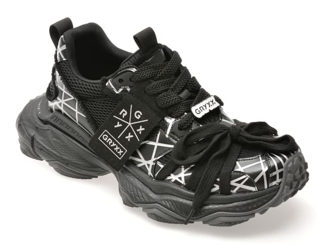 Pantofi sport GRYXX negri, LN36, din material textil