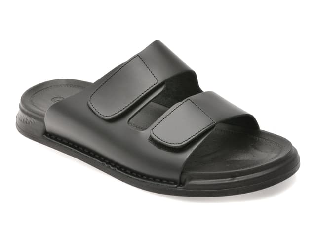 Papuci GRYXX negri, UZ255, din piele naturala