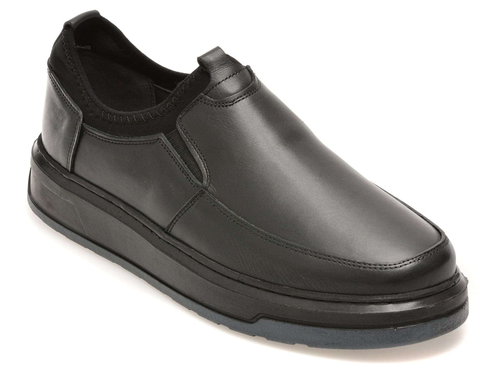 Pantofi BITE THE BULLET negri, RZ2050, din piele naturala