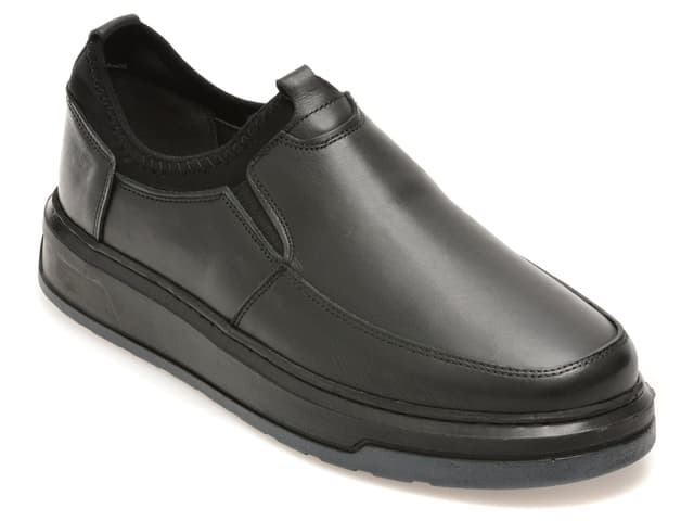 Pantofi BITE THE BULLET negri, RZ2050, din piele naturala