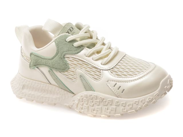 Pantofi sport GRYXX albi, 106, din material textil si piele naturala