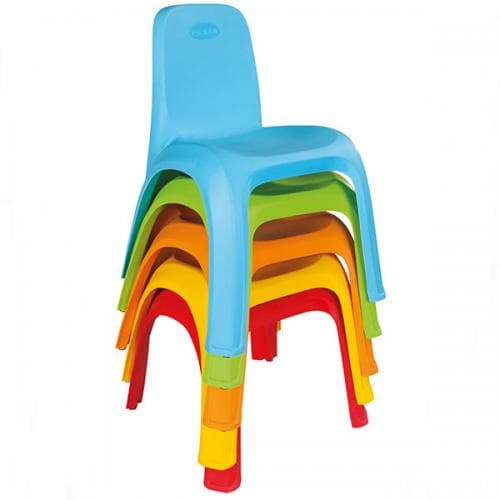 Scaunel cu spatar pentru copii Pilsan King Albastru interiorexterior,sezut ergonomic,picioare stabile cu antiderapant,utilizare pentru gradinita, cresa, afterschool,greutate suportata 150kg