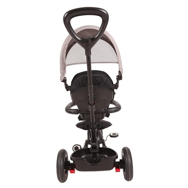 Tricicleta pentru copii Qplay Rito Rubber Gri cu roti din cauciuc, pliabila, maner telescopic, sistem roata libera si greutate maxim suportata 25 kg