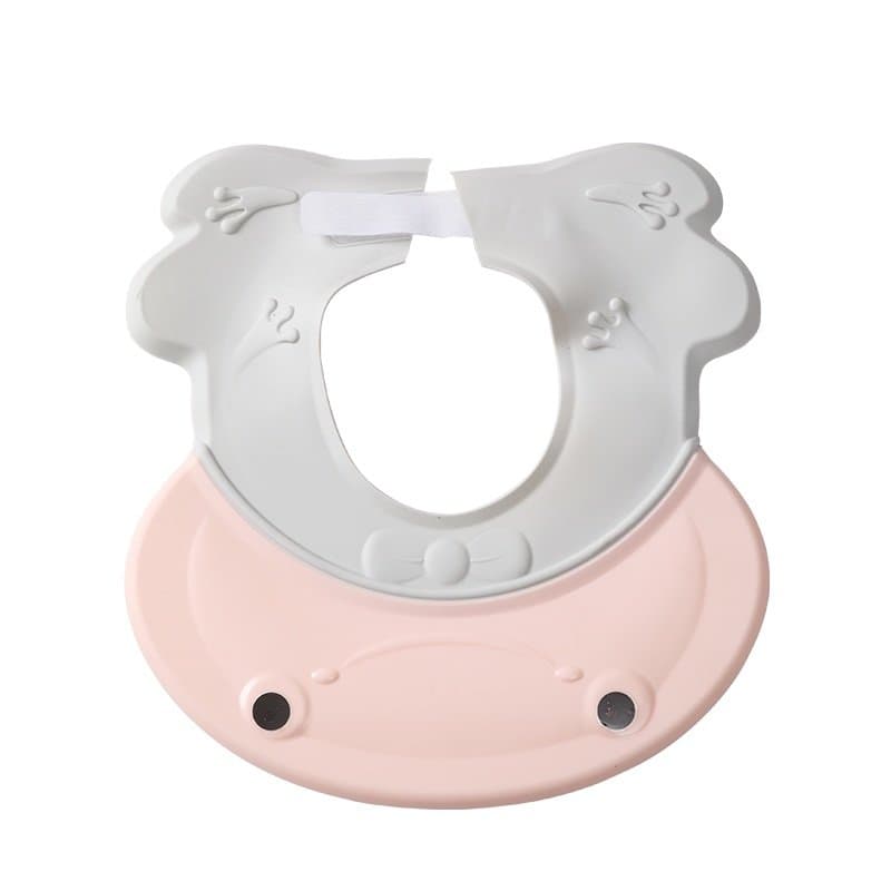 Protectie baita Little Mom Frog Pink pentru ochi si urechi, ajustabila, flexibila, cu fixare prin clama, dimensiune 27.5 x 26.5 cm