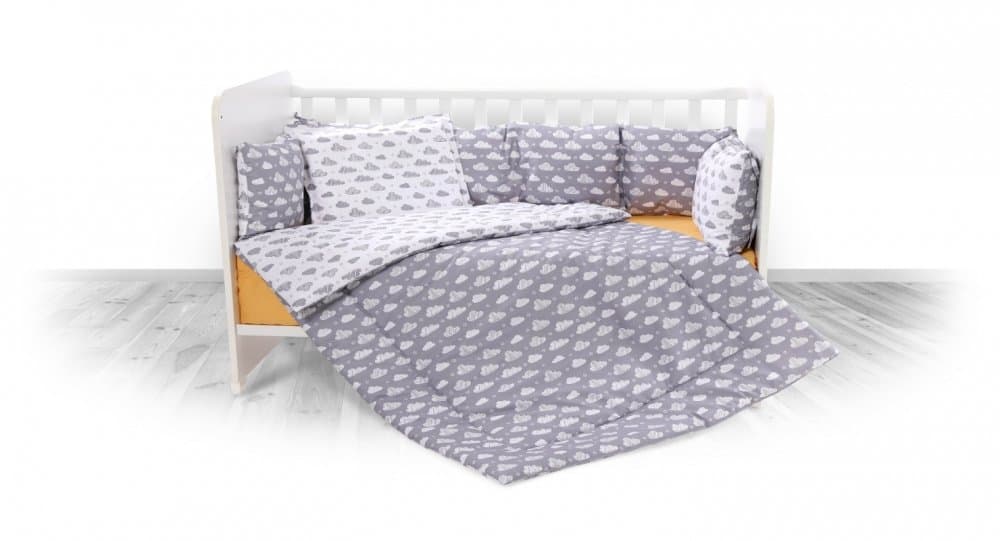 Set lenjerie pat 7 piese Lily bumbac ranforce Clouds Grey
