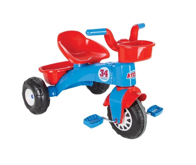 Tricicleta pentru copii Pilsan Atom Bike Red cu cosulet depozitare si greutate maxima suportata 35 kg