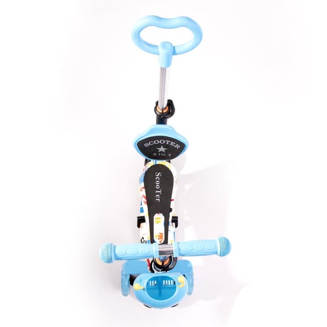 Trotineta pentru copii Smart Plus Tracery, 3 roti cu LED, scaun reglabil si detasabil, maner parental reglabil, ghidon reglabil, greutate suportata 20 kg, varsta 3 ani+