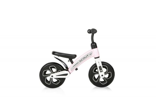 Bicicleta copii fara pedale Scout Pink, de echilibru, roti din spuma EVA, scaun reglabil pe inaltime de la 30 cm pana la 33 cm, varsta 2-4 ani, maxim 25 de kg, ghidon reglabil in inaltime de la 49 cm pana la 51.5 cm