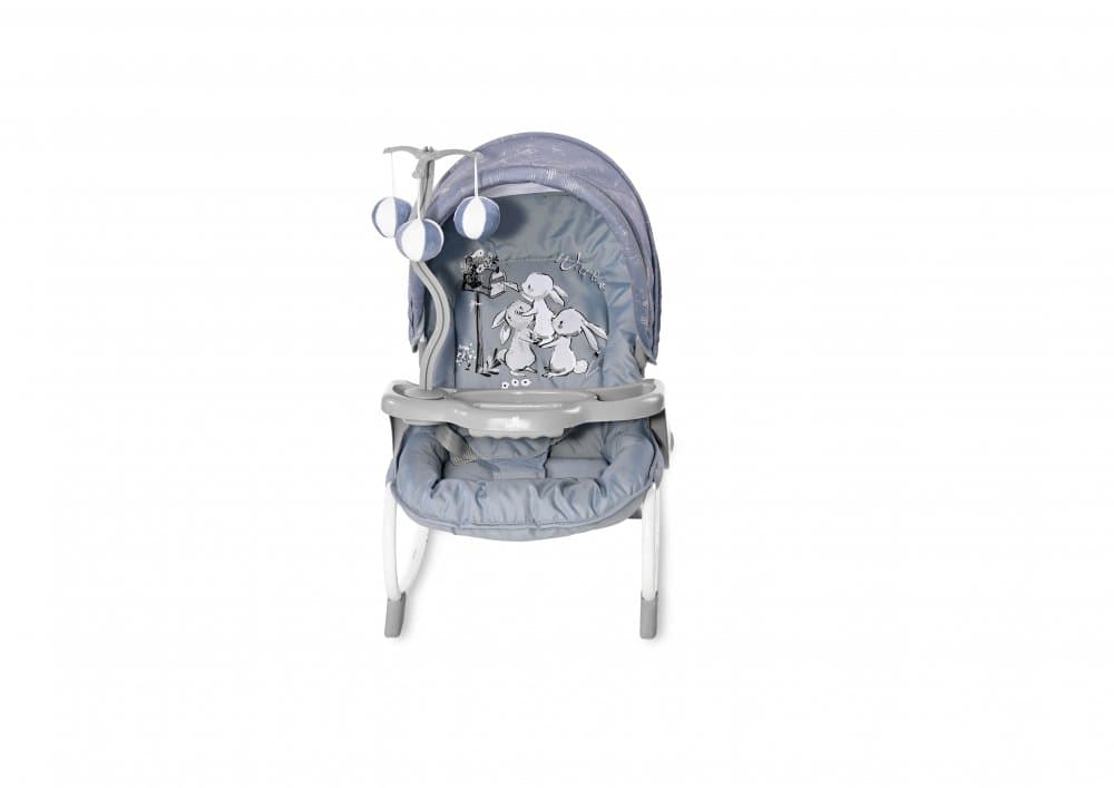 Fotoliu balansoar Dream Time Silver Blue Rabbits