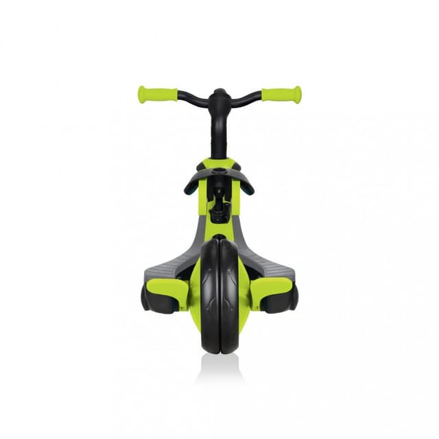 Tricicleta pentru copii Globber Explorer 4 in 1 Verde cu control parental, de la 10 luni, parasolar anti UV ajustabil, suport de picioare detasabil, scaun ajustabil pe inaltime