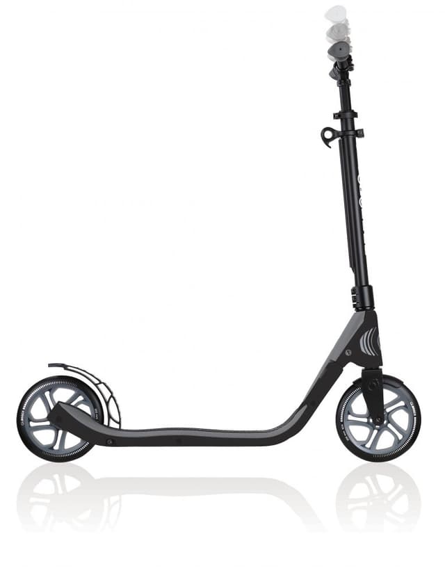 Trotineta Globber pliabila adult One NL 205 negru, cadru din aluminiu, ghidon reglabil, platforma antiderapanta, greutate admisa 100 kg